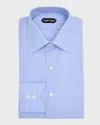 Tom Ford Men's Twill Check Slim-fit Dress Shirt In Denim