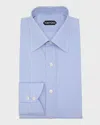 Tom Ford Men's Twill Micro-gingham Slim-fit Dress Shirt In Denim