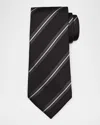 Tom Ford Men's Two-tone Regimental Diagonal Stripe Silk Tie In Gray