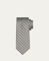 Tom Ford Men's Vertical Houndstooth Silk Tie In Grey Pattern