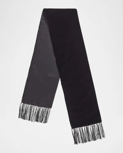 Tom Ford Men's Viscose And Velvet Evening Scarf In Black