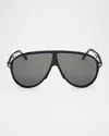 Tom Ford Vladamir Pilot Sunglasses, 65mm In Shiny Black