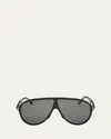 Tom Ford Vladamir Pilot Sunglasses, 65mm In Shiny Black