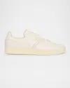 Tom Ford 'waiwick' White Low Top Sneakers With Perforated Logo On The Side And Logo Patch On The Tongue In Butter Cream