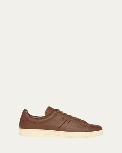 TOM FORD MEN'S WARWICK SOFT GRAIN LEATHER SNEAKERS