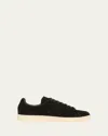 Tom Ford Suede Low-top Sneakers Warwick Silhouette Toe Rubber Sole In Black Cream