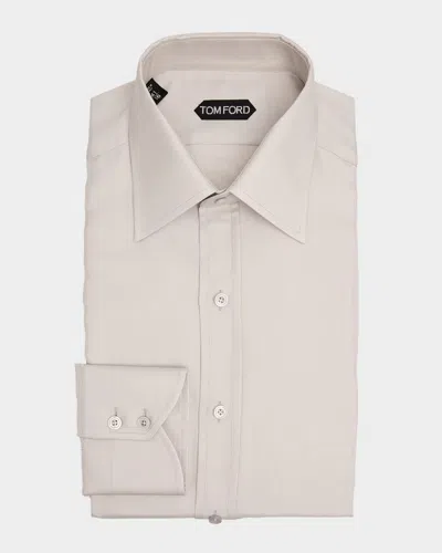 Tom Ford Men's Washed Cupro Slim-fit Dress Shirt In Neutral