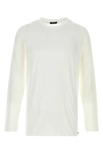 Tom Ford Men White Stretch Cotton Blend T-shirt In Neutral