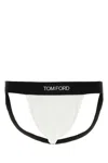Tom Ford Men White Stretch Cotton Jockstrap