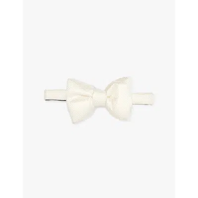 Tom Ford Textured Silk Bow Tie In White