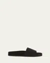 Tom Ford Logo-perforated Slides In Black