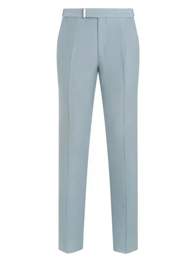 Tom Ford Men's Wool And Silk Pants In Light Blue