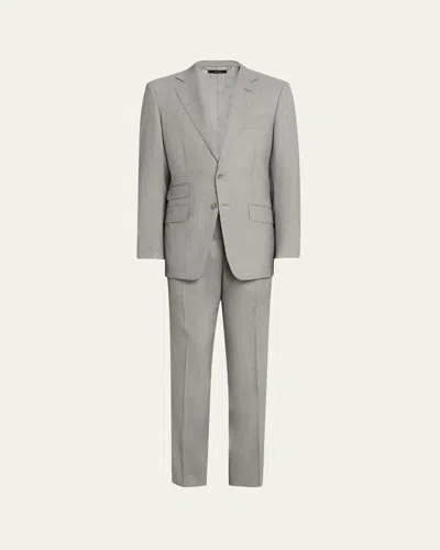 Tom Ford Men's Wool Basketweave Notch-lapel Two-piece Suit In Gray