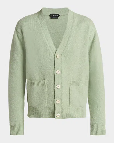 Tom Ford Men's Wool-blend Knit Cardigan In Green