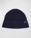 Tom Ford Men's Wool-cashmere Beanie Hat In Blue