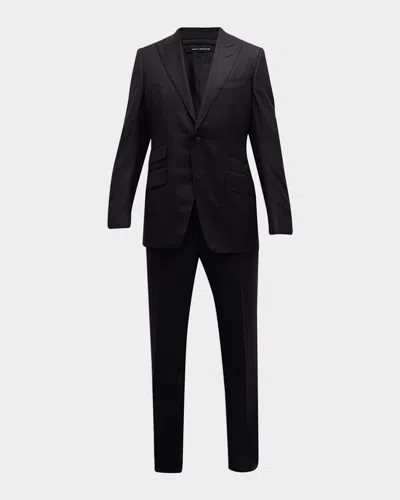 Tom Ford Men's Wool-silk Master Twill Suit In Black