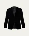 Tom Ford Men's Wool-silk Velvet Cocktail Jacket In Blue