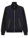 Tom Ford Wool High Neck Zipped Sweater In Blue