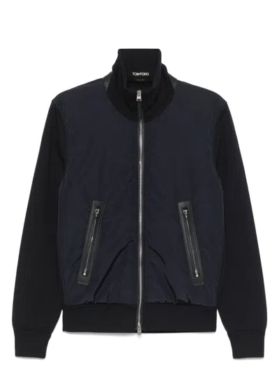 TOM FORD MEN'S WOOL ZIPPED SWEATER