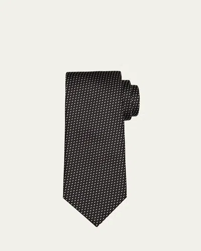Tom Ford Men's Woven Mulberry Silk Tie In Black