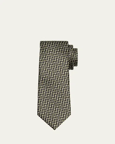 Tom Ford Men's Woven Mulberry Silk Tie In Milgreen M