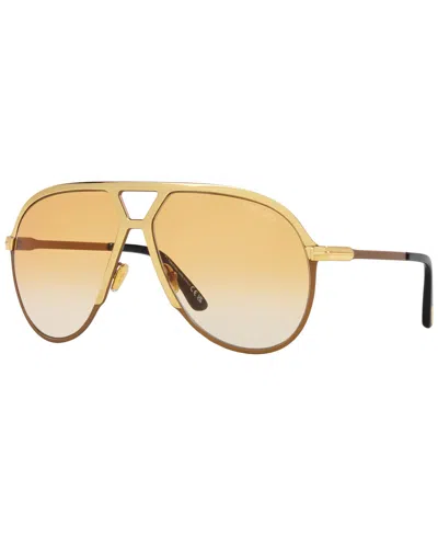 Tom Ford Men's Xavier Tf Sunglasses, Gradient Tr001674 In Shiny Gold