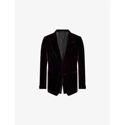 Tom Ford Mens Aubergine Shelton Singe-breasted Regular-fit Velvet Tuxedo Jacket In Purple