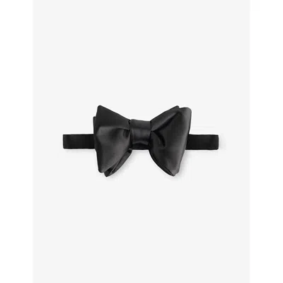 Tom Ford Mens Black Adjustable Silk Bow Tie