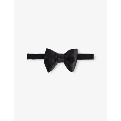 Tom Ford Mens Black Adjustable Silk Bow Tie In Brown