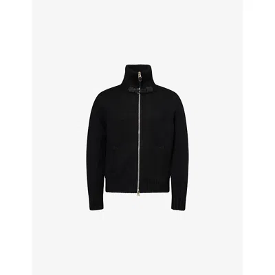 TOM FORD MENS TOM FORD BUCKLE ZIP-THROUGH WOOL CARDIGAN
