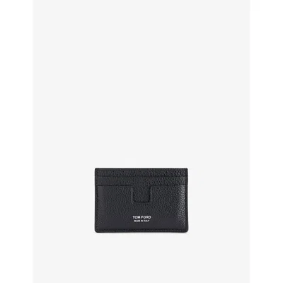 Tom Ford Mens Black Classic Leather Card Holder