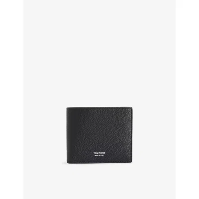 Tom Ford Mens Black Logo Bifold Leather Wallet