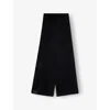 Tom Ford Mens Logo-tab Brushed Cashmere Scarf Black