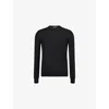 Tom Ford Mens Black Long-sleeve Crew-neck Wool Knitted Jumper