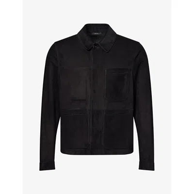Tom Ford Mens Black Patch-pocket Suede Chore Jacket