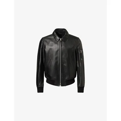 Tom Ford Mens Black Plonge Pocket Leather Jacket