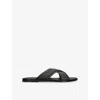 Tom Ford Mens Preston Crossover-strap Leather Sandals Blac In Black