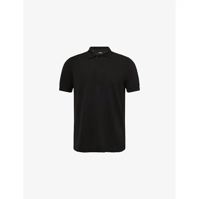 Tom Ford Mens Black Short-sleeve Lyocell-cotton Piquet Polo Shirt