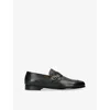 Tom Ford Mens Black Side-buckle Leather Loafers Eur 42 / 8 Uk