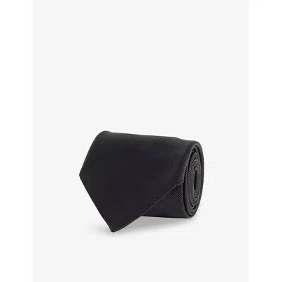 Tom Ford Mens Black Solid Mogador Silk Tie