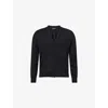 Tom Ford Mens Black V-neck Long-sleeves Wool Cardigan In Black