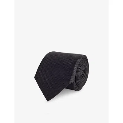 Tom Ford Mens Black Woven Slim Silk Tie In Gray