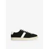 Tom Ford Blake Sneakers Suede Upper Contrast Stripe Rubber Sole In Black