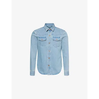 Tom Ford Washed Cotton Denim Jacket In Blue