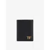 Tom Ford Mens Brand-plaque Leather Card Holder Black In Black