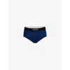 Tom Ford Mens Blue Branded-waistband Cotton-jersey Briefs In Blue
