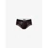Tom Ford Mens Brown / Black Branded-waistband Graphic Cotton-jersey Briefs