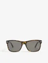 Tom Ford Mens Brown Giulio Tortoiseshell Rectangle-frame Sunglasses In Brown