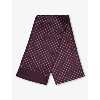 Tom Ford Mens Burgundy Paisley-print Mulberry-silk Scarf In Pink