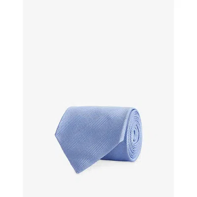 Tom Ford Mens Carta Da Zucchero Alternate Wide-blade Silk Tie In Blue